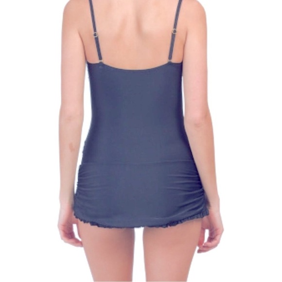 Shore Shapes One Piece Skirted Swimsuit Sz 8 Navy Blue Tummy Control Technology - Picture 3 of 15